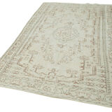 Handmade rustic oriental beige rug 163 x 267 cm