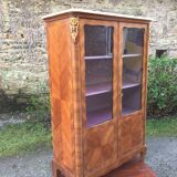 Louis XV marquetry library display case with 2 doors stamped Maurice Rinck