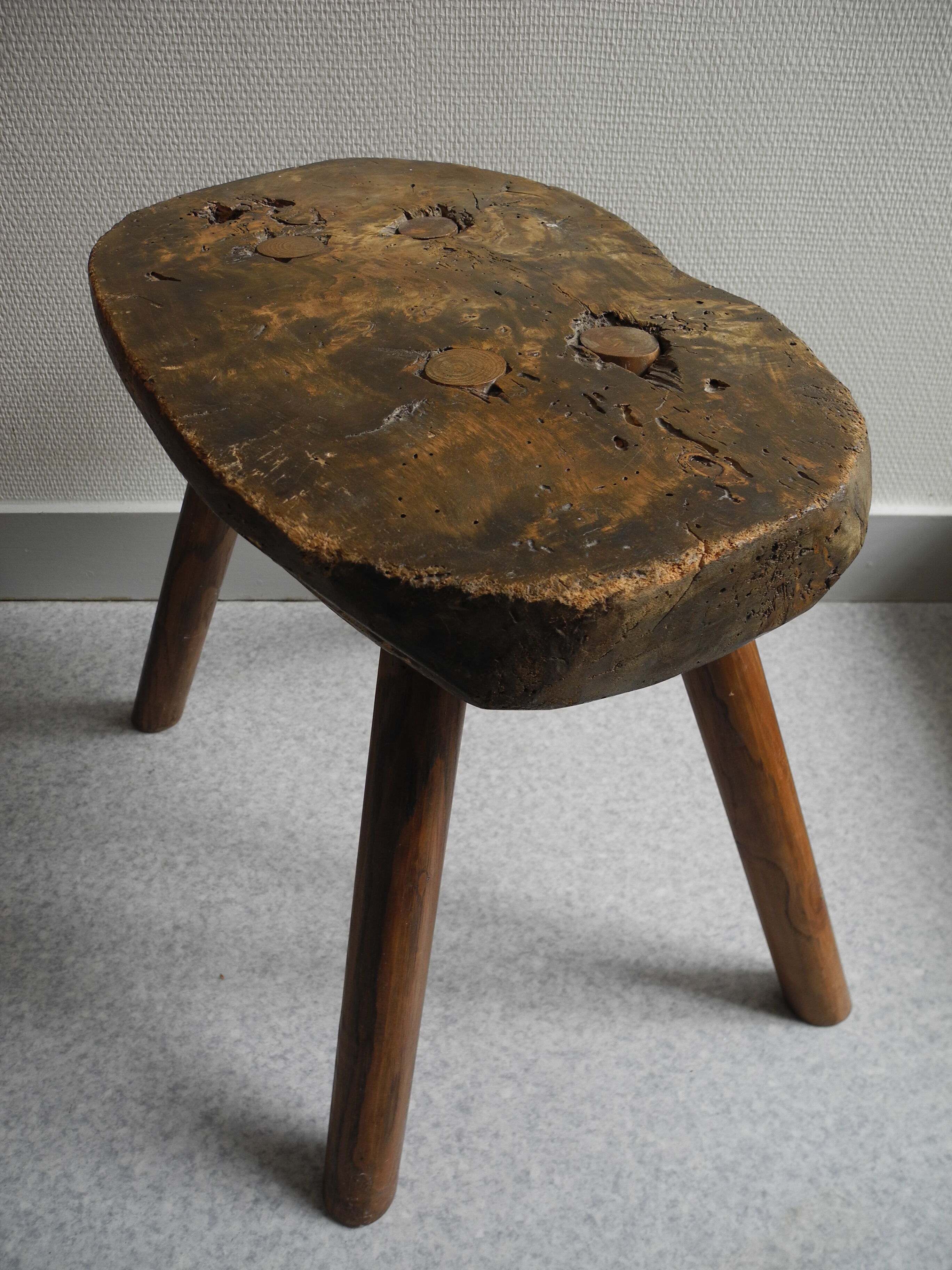 Old farm stool treats rustic deco old wooden stool