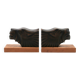 Art Deco wooden bookends with feline heads