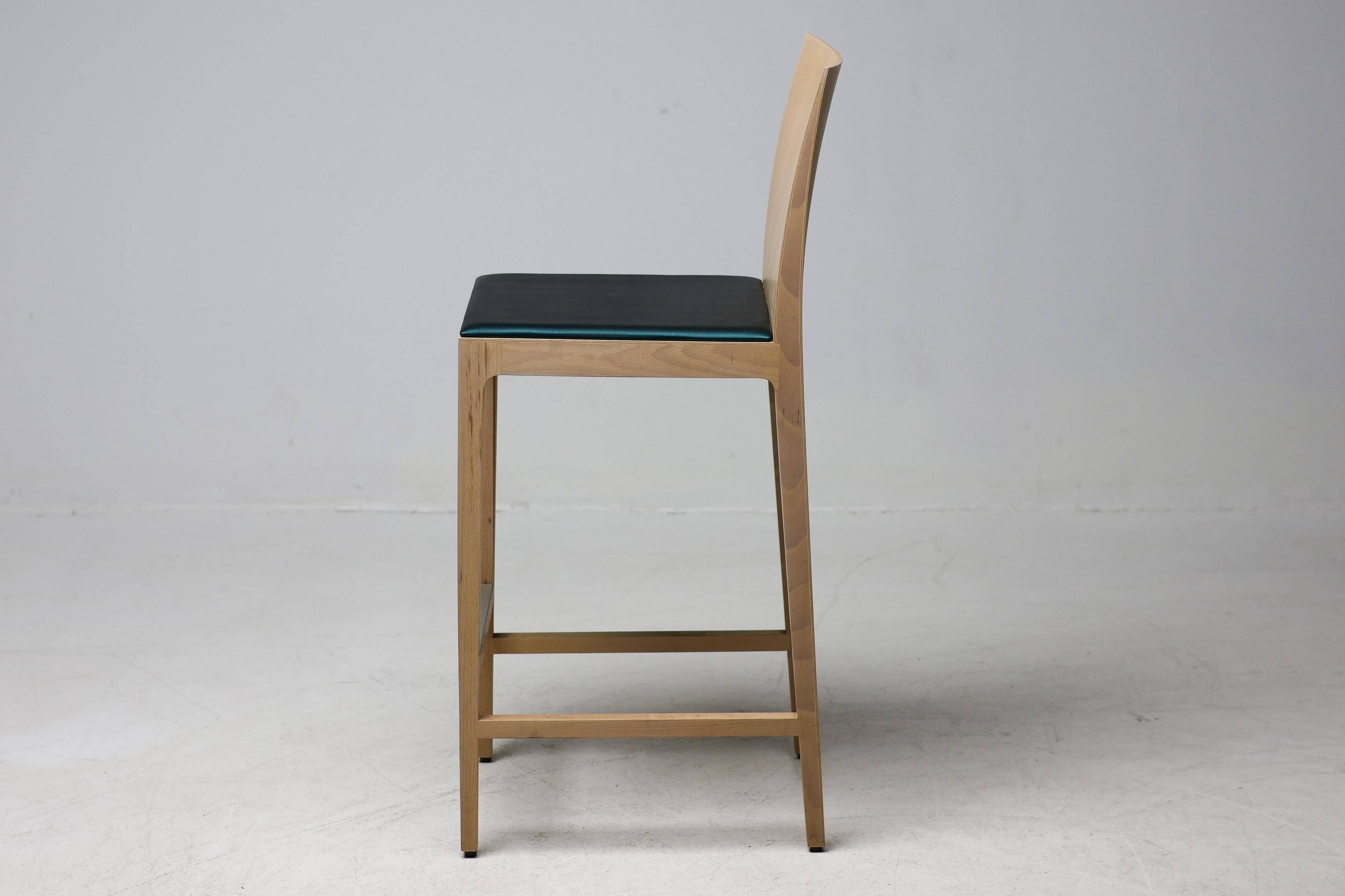 Set of six beech bar stools "Anna" by Crassevig, Italy, 1990s.
