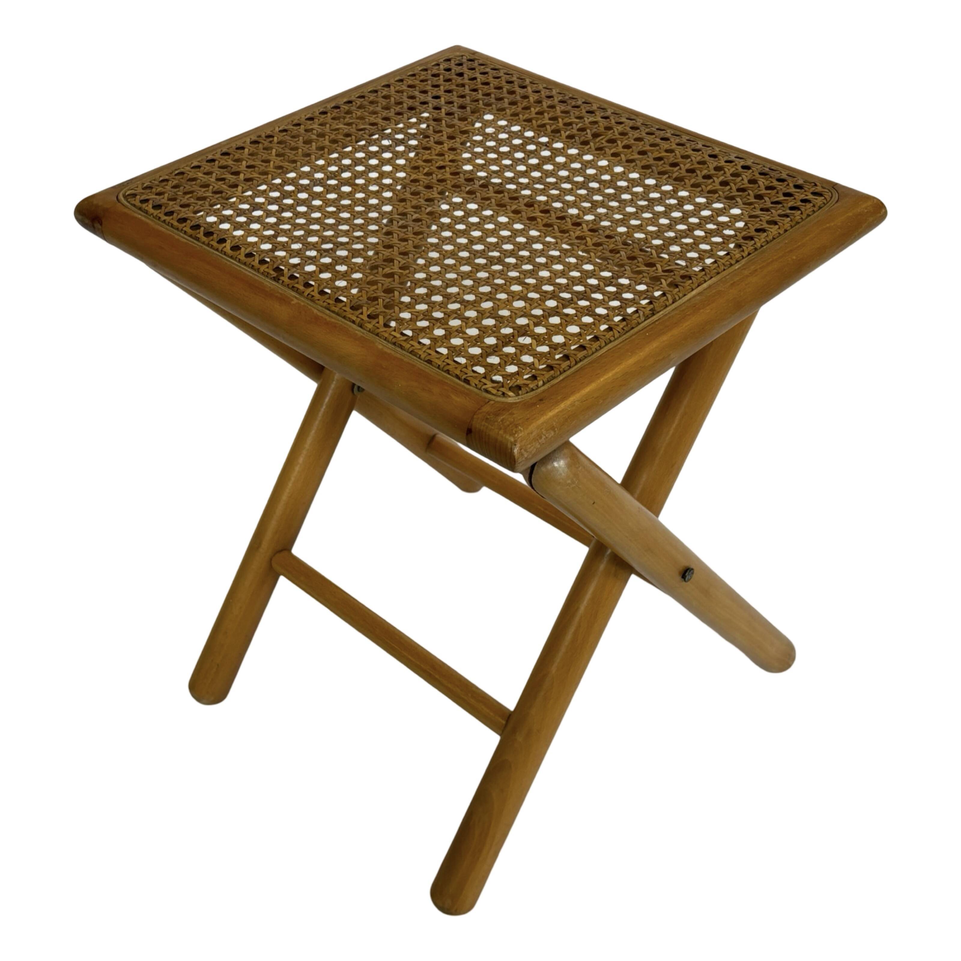 vintage side table stool thonet style webbing