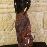 Ancien grand masque mural africain en bois sculpté