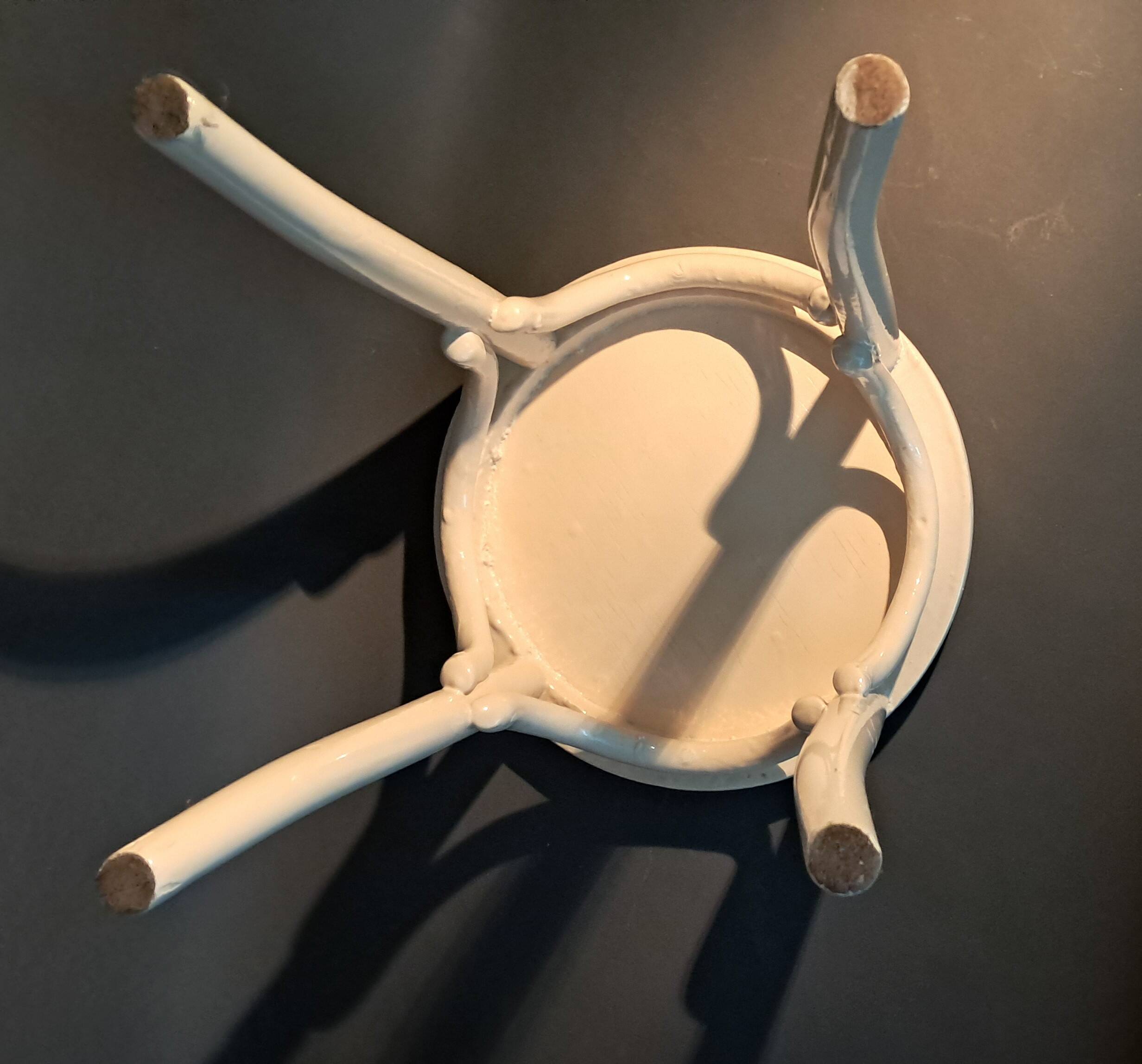 White lacquered beech stool 1950/1960.