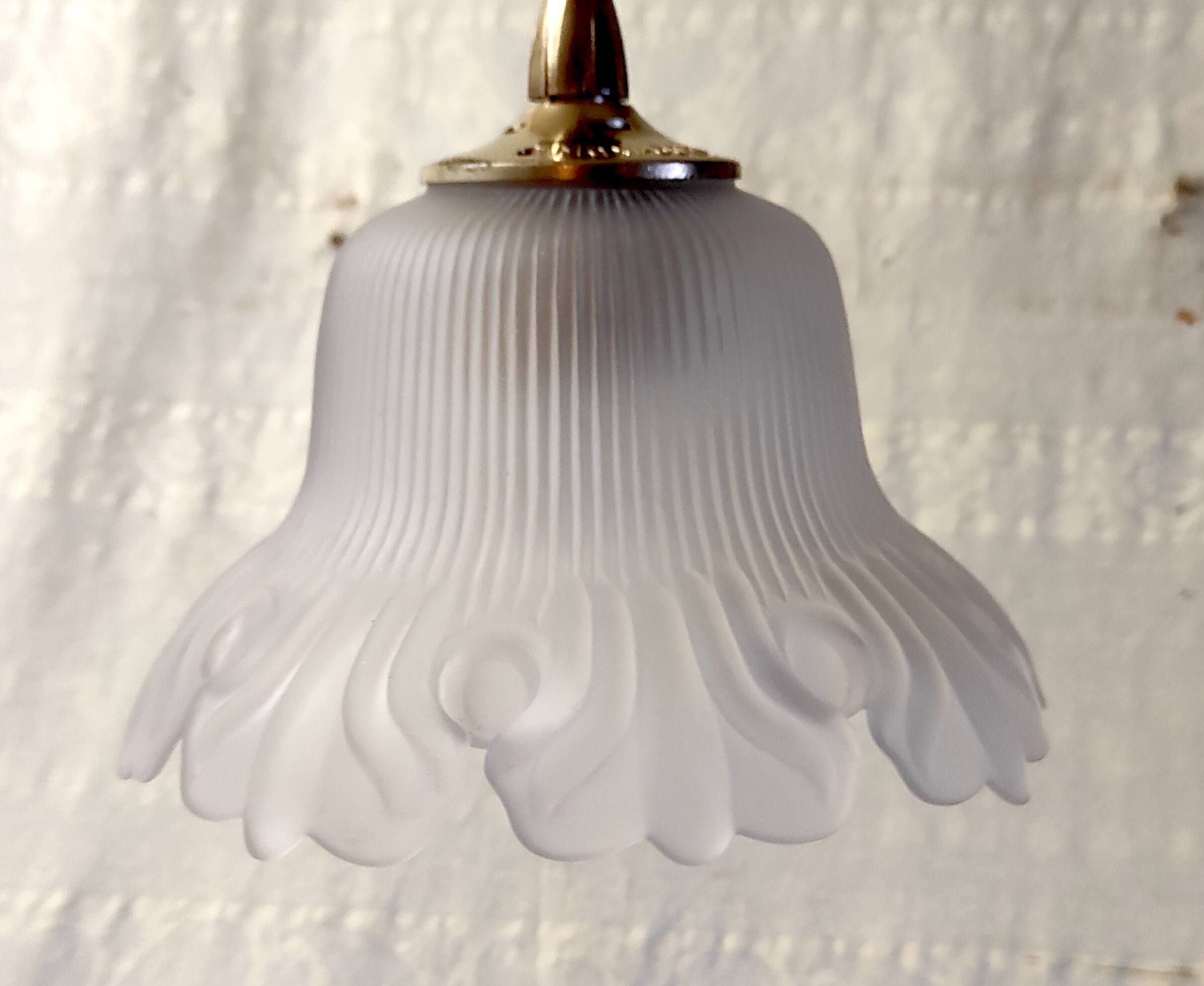 Art Deco style pressed glass portable lamp - mid-20th century