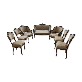 Salon complet style Louis XV italien canapé fauteuil chaise