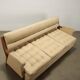Vintage 3-seater sofa from the 50s-60s beige fabric wood