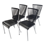 Set of 4 vintage scoubidou chairs 1960