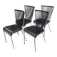 Suite de 4 chaises vintage scoubidou 1960