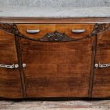 Sideboard in a row, Art Deco period, in mahogany.