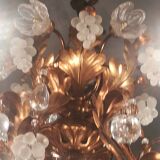 Murano fruit chandelier in crystal and gold metal