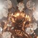 Murano fruit chandelier in crystal and gold metal