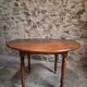 Table à abattants ancienne en chêne français, table à manger ronde, vers 1880–1920