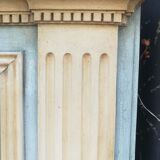 Louis XVI style trumeau mirror in patinated wood