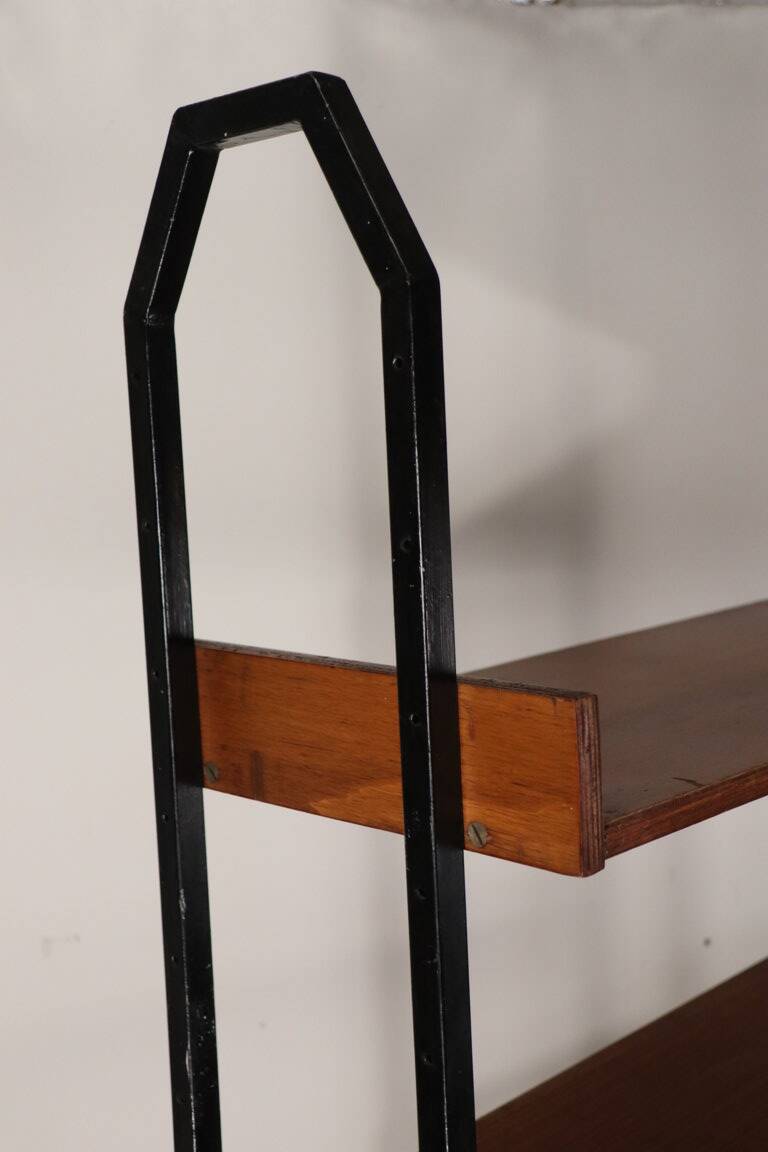 Vintage modular bookcase in wood and metal, Italy, 1960