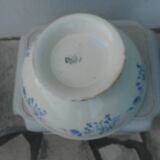 White earthenware salad with blue décor