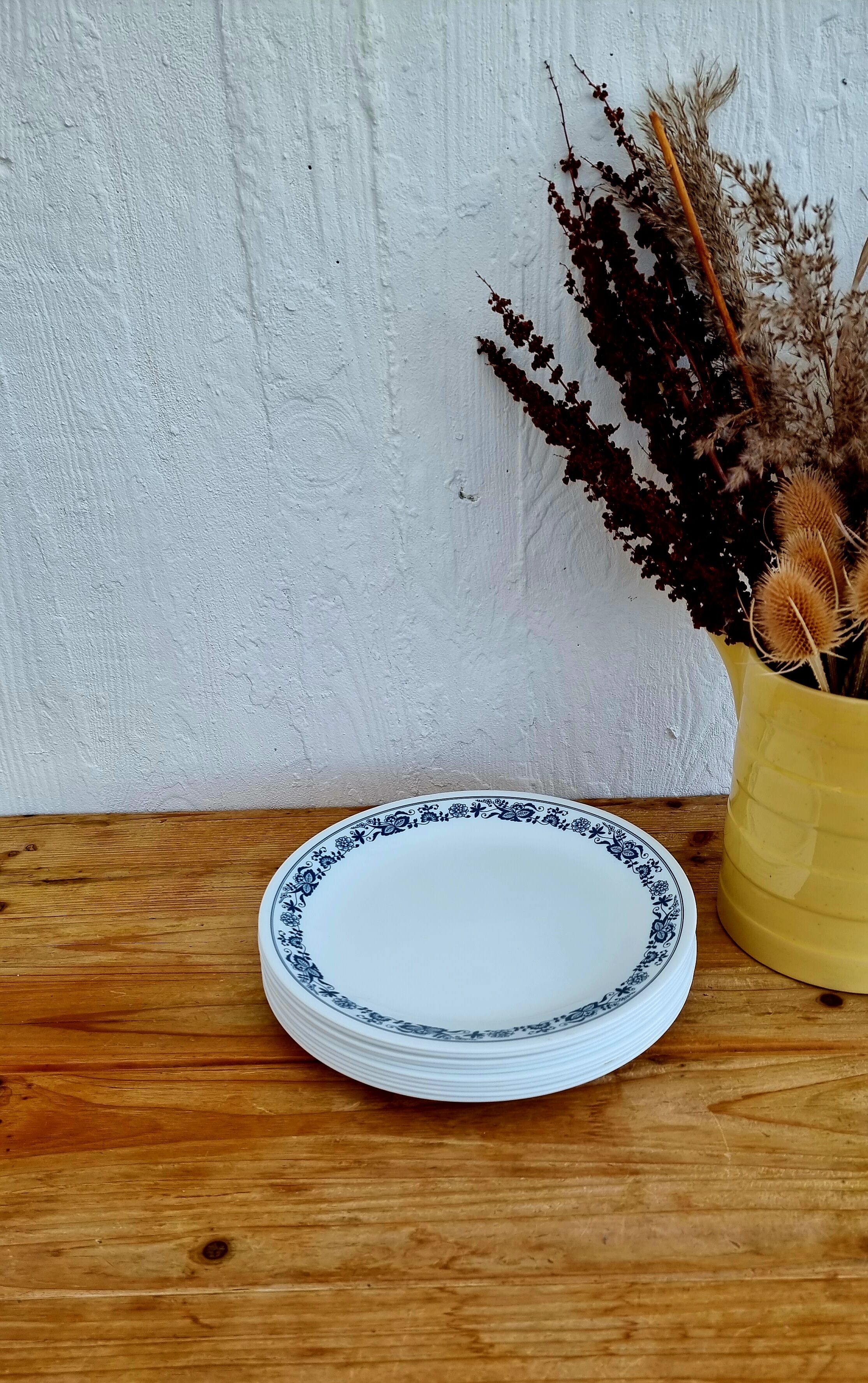 Set of 10 vintage Corelle American blue flat plates