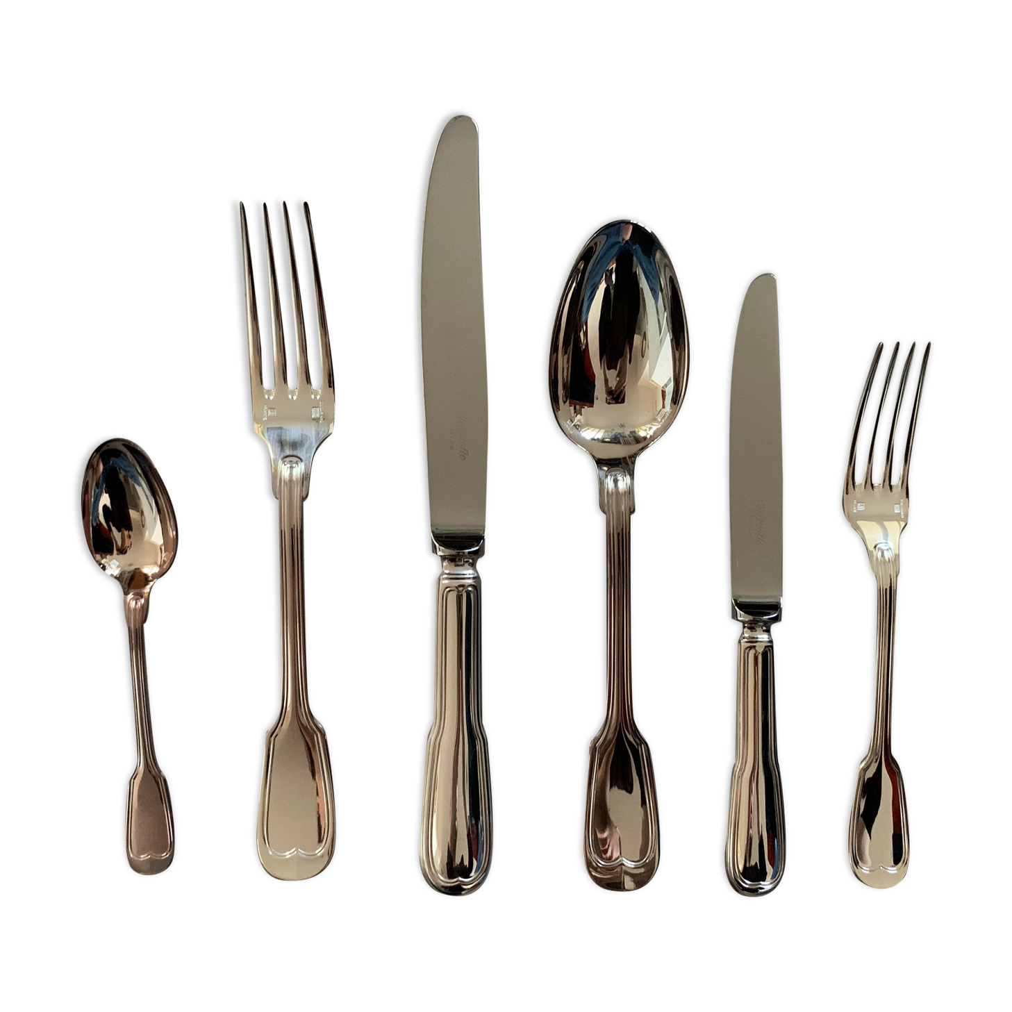 Set 6 silver cutlery Christofle chinon model