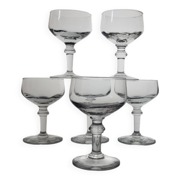 6 19th century wine glasses