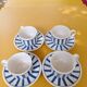 4 cups and saucers in English porcelain
