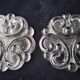 Pair of glass bottle coasters Embossed décor
