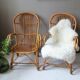 Vintage adult rattan armchair