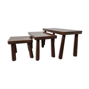Tables gigognes brutalistes vintage,