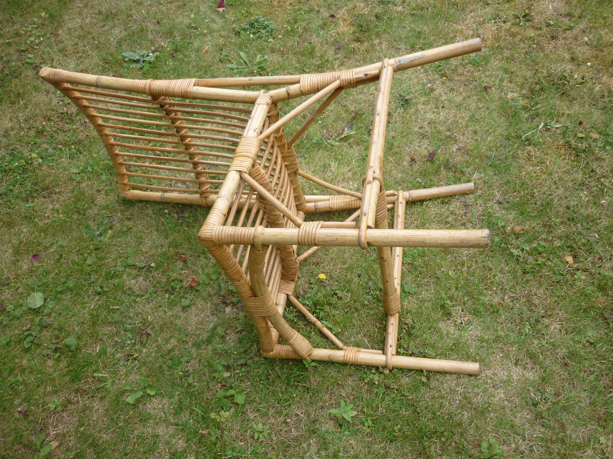 Rattan and bamboo chair