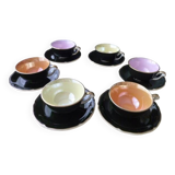 6 Saint Amand semi-vitrified earthenware coffee cups