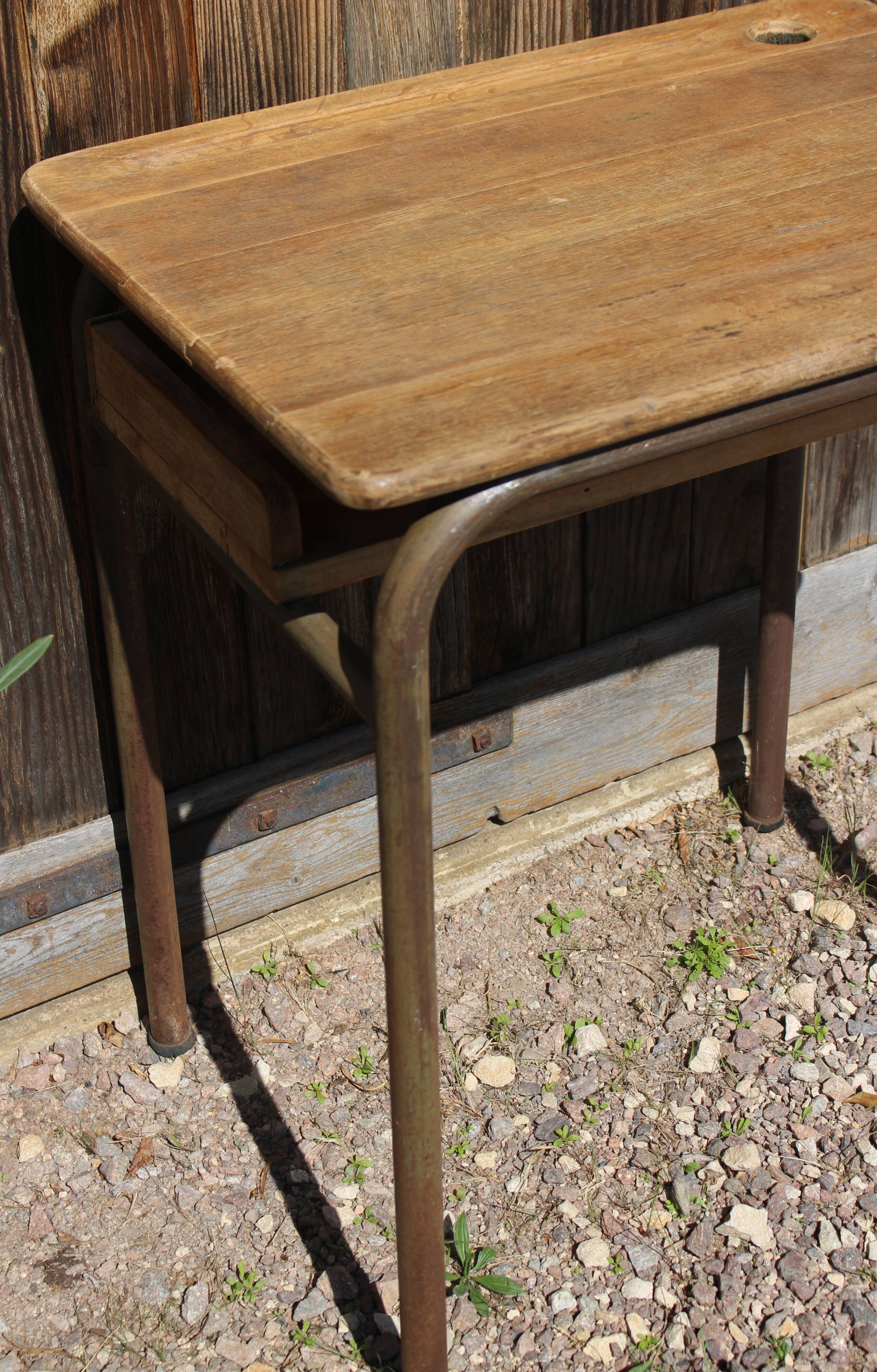 School table School desk wood metal vintage
