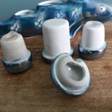 Salière poivrier moutardier zoomorphe, poisson en porcelaine