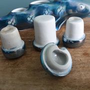 Salière poivrier moutardier zoomorphe, poisson en porcelaine