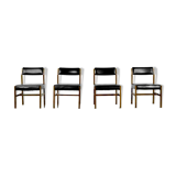 Set Of 4 Midcentury Solid Teak Danish Style Chairs. Vintage Modern / Retro.