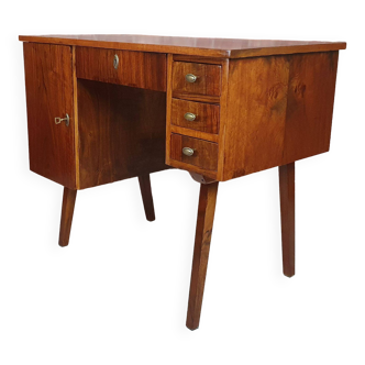 Renovated walnut double-sided desk, 1960s