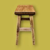 Rustic solid wood stool – brutalist spirit