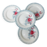 Set of 4 flat plates Digoin Sarreguemines