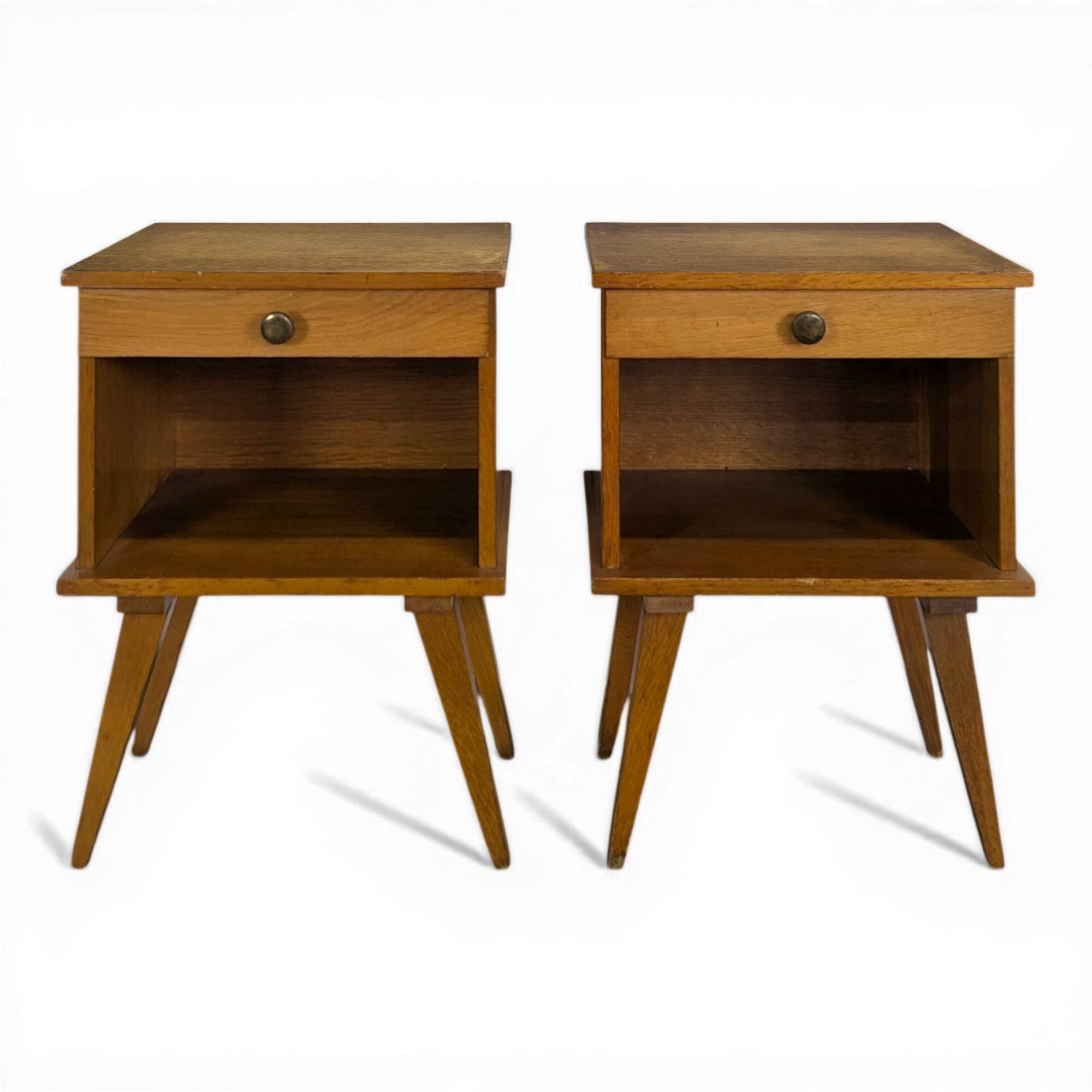 Pair of bedside tables from the 1940s Reconstruction period.