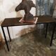 Vintage wood and iron console