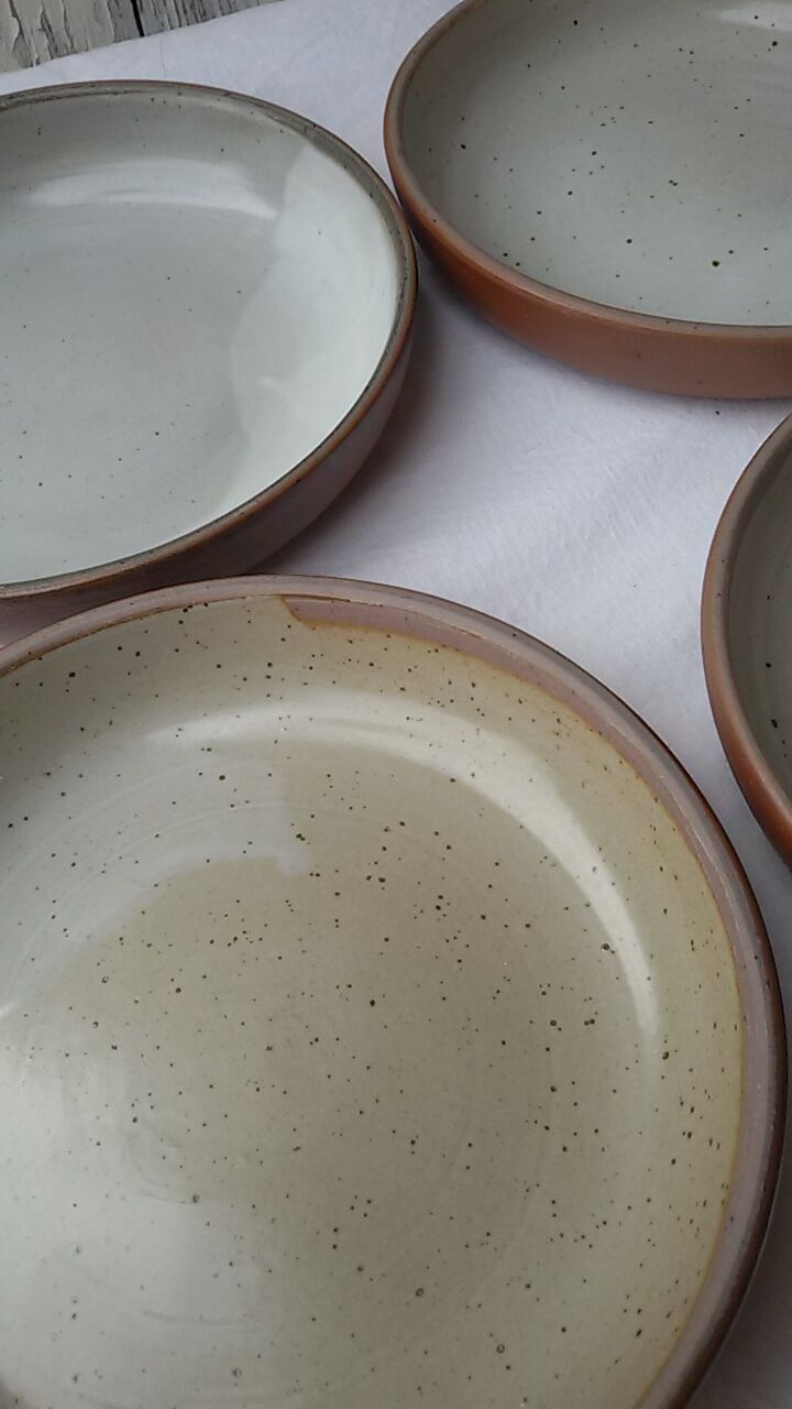 Série de 6 assiettes grès vintage