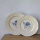 Plat rond Digoin Sarreguemines Roses bleues