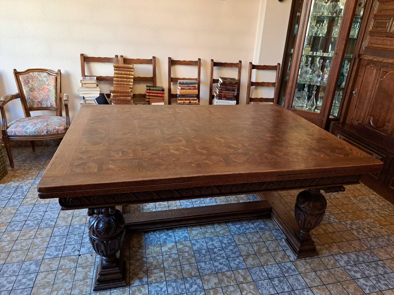 Vintage wooden dining room table