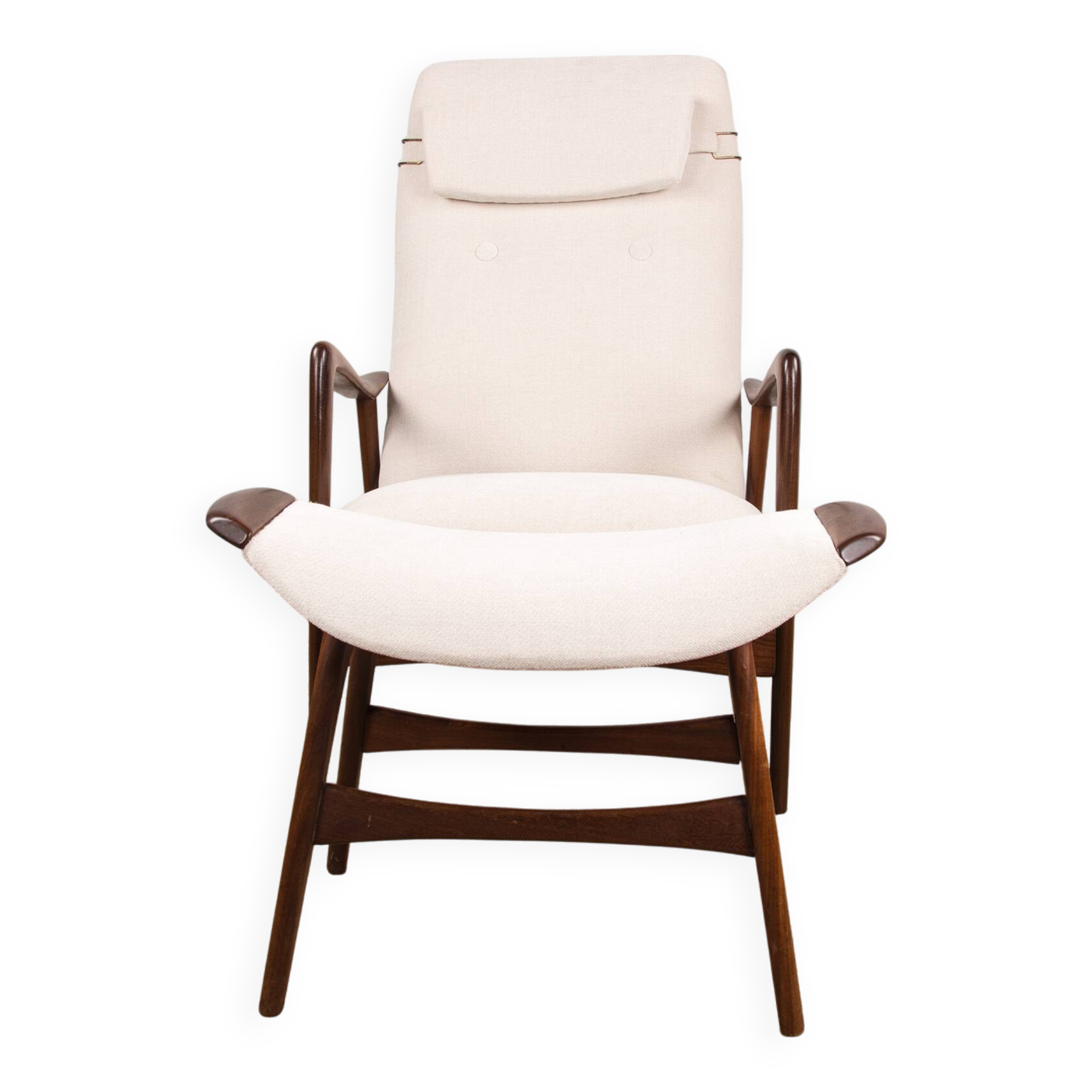 Large Norwegian Teak Armchair with Ottoman, Folke Ohlsson for Westnofa.