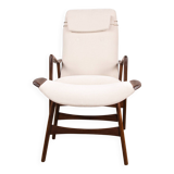 Large Norwegian Teak Armchair with Ottoman, Folke Ohlsson for Westnofa.