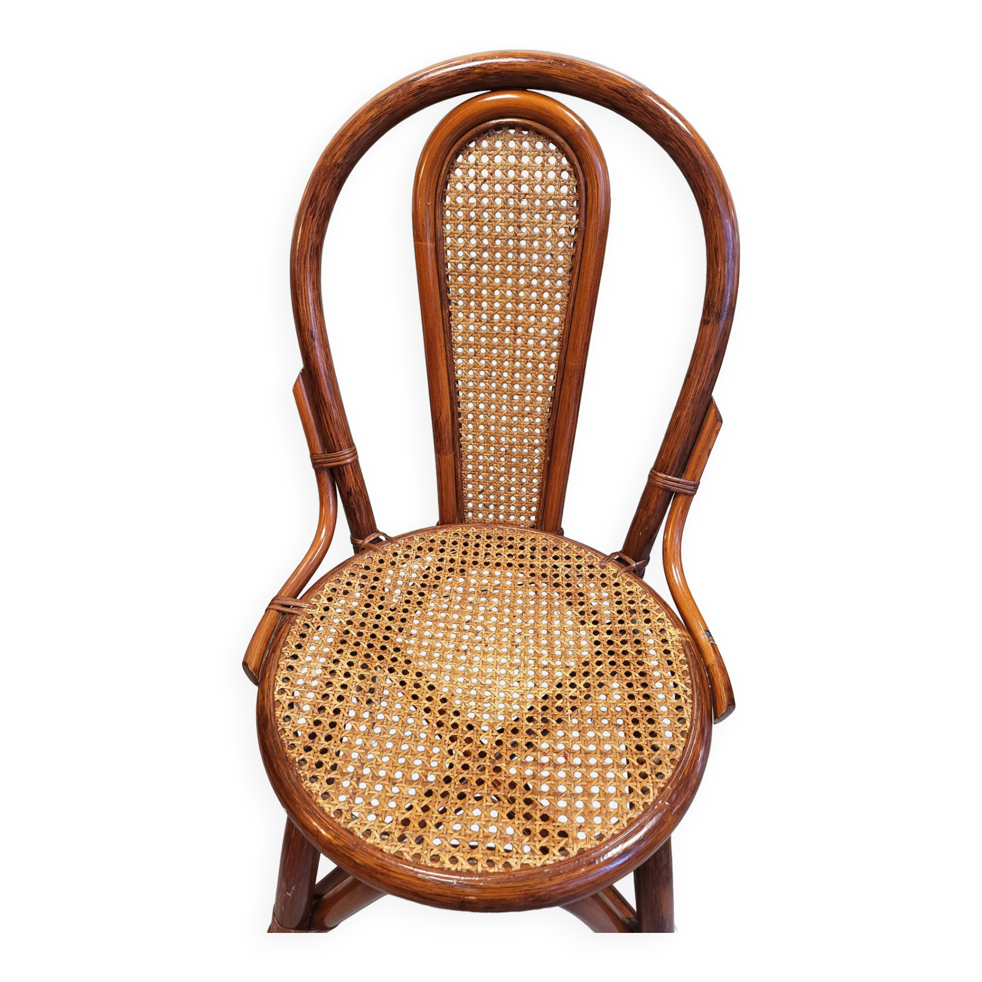Vintage rattan and cane bistro chair
