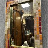 Beautiful vintage mirror in colored ceramic tiles