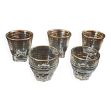Lot de 5 verres à liqueur filet or