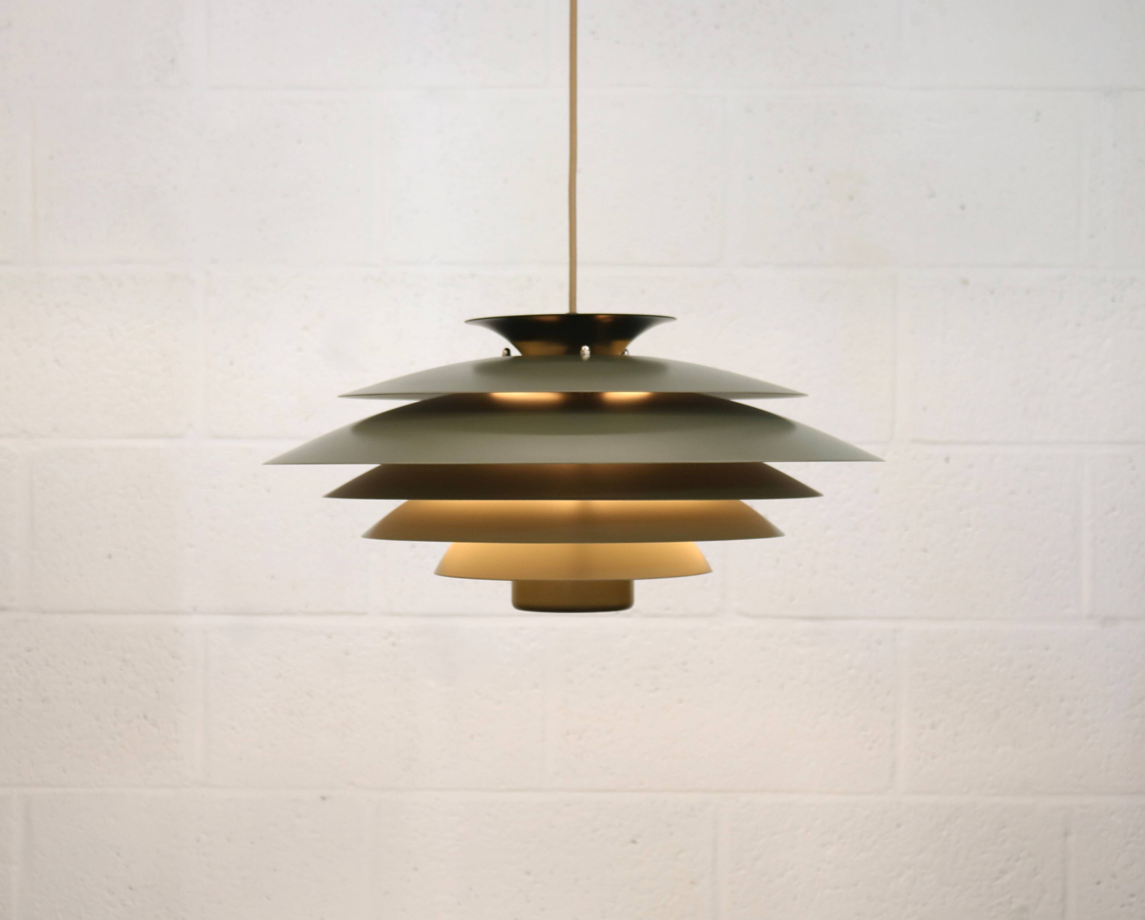 XL Green Pendant Lamp, Form Light Nordic Design, 1970s Denmark