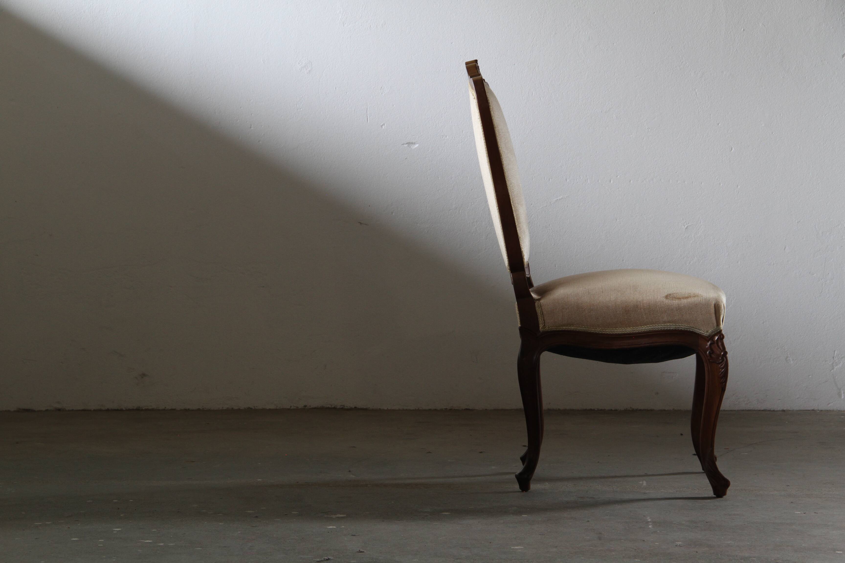 Pair of Vintage Danish Antique 18th century Chairs, style of Louis XV