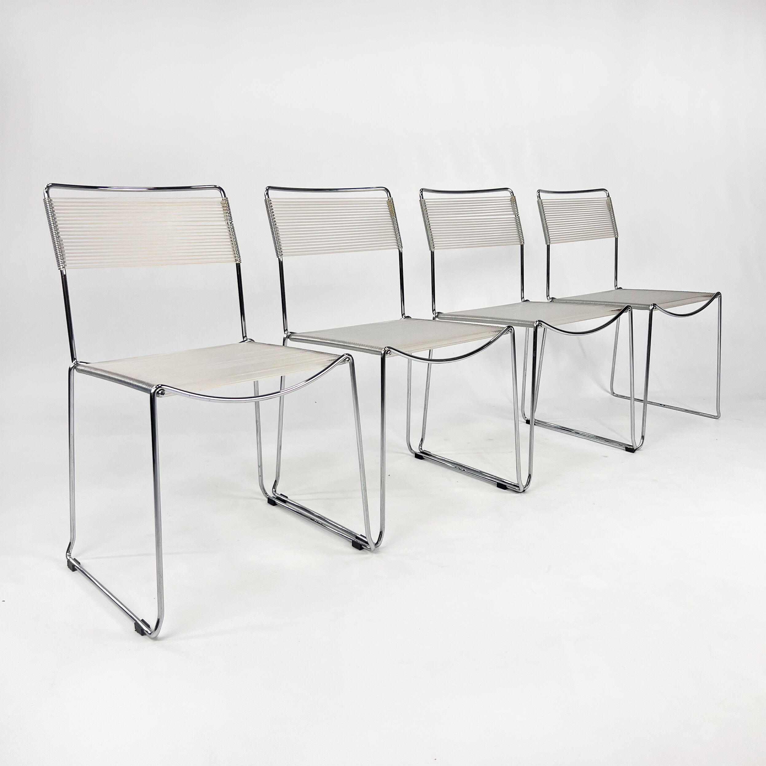 Set of 4 italian spaghetti dining chairs, 1970s