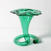 Vintage Green Glass Art Vase / Hand-blown Home Decor / Stilvetro / Rome